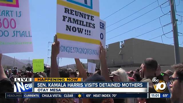 Sen. Kamala Harris visits detained mothers