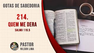 🔴 214. Quem me dera - Salmo 119.5 - Pr. Nilson Lima #DEVOCIONAL