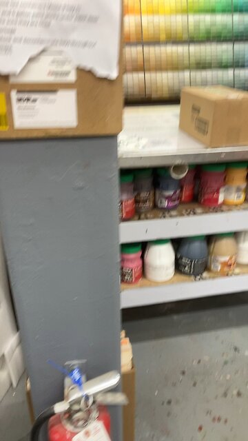 At work in the Home Depot paint department