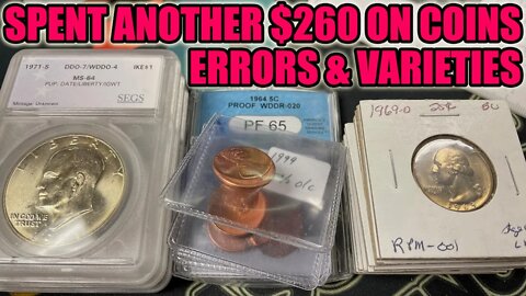 Buying $260 In Silver & Coins - Rare Franklin Halves, Ikes, Error Pennies, Varieties, and More!!