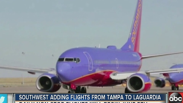 Southwest adding flights from Tampa to Laguardia