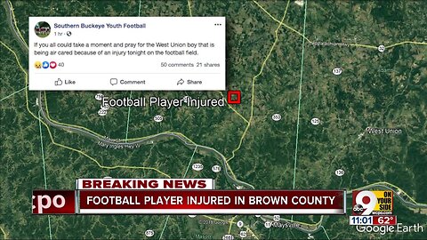 West Union Football Player injured
