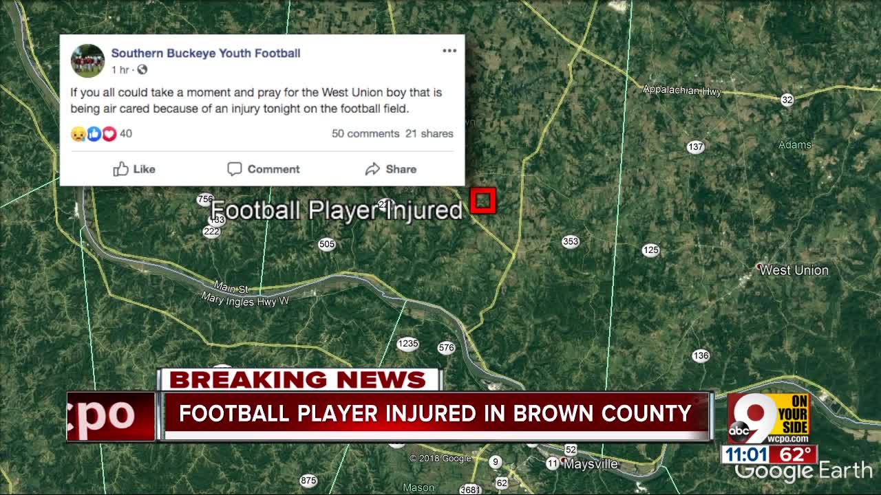West Union Football Player injured