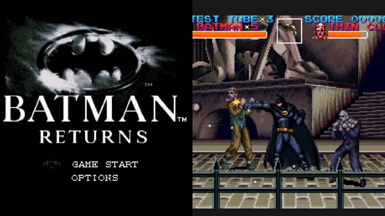 1992 Batman Returns (SNES). No Commentary Gameplay. Classic Games. Retro Games.| Piso games