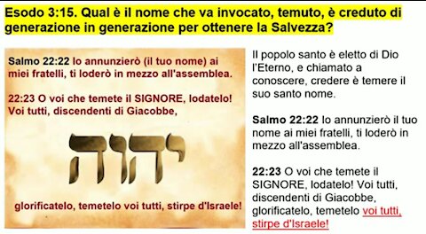 📖 Il nome di Dio . Qual'è il suo nome che va temuto, è creduto di generazione in generazione?