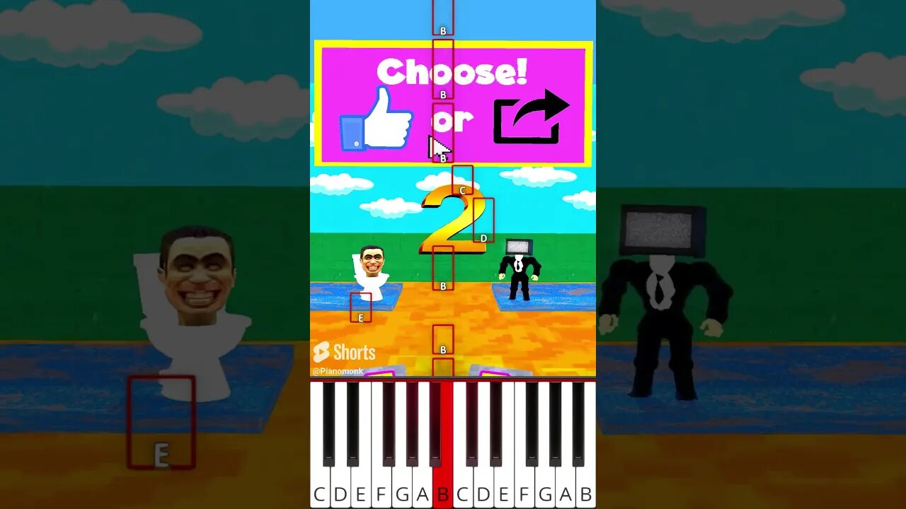 Help CAMERAMAN to choose between TVMAN and GMAN(@BigTastyAnimations)MrBeast - Octave Piano Tutorial