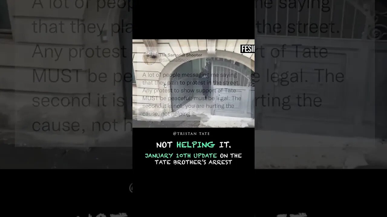 Tristan Tate January 10th Update About The Arrest @Fesify #Shorts
