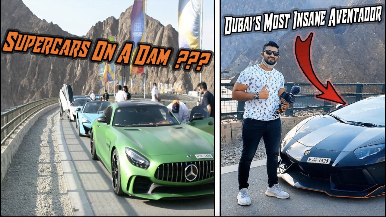 Supercar Convoy Up Hatta Mountain In Dubai's Most Insane LAMBORGHINI AVENATDOR!!