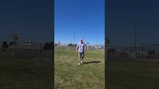 Discus Throw practice at the Highschool, Crazy 🤪 old man