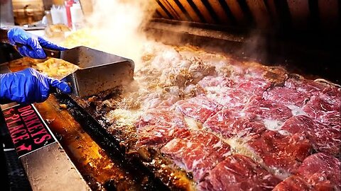 American Food_ Best Food - Street Food -The BEST CHEESESTEAKS In New Jersey ! Donkey,s Pleace Steaks