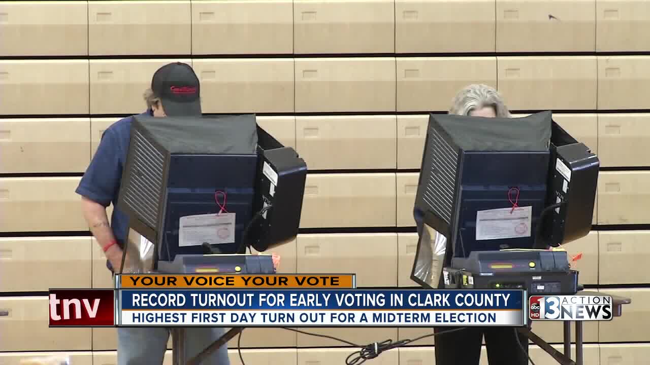 Record turnout on first day of early voting in Clark County: Good for GOP or Dems?