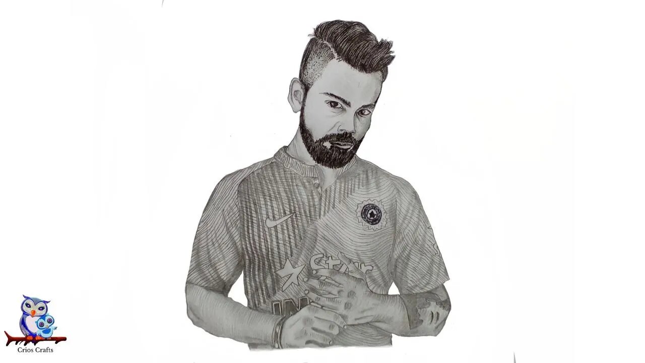 How to Draw Virat Kohli Sketch - Indian International Cricketer