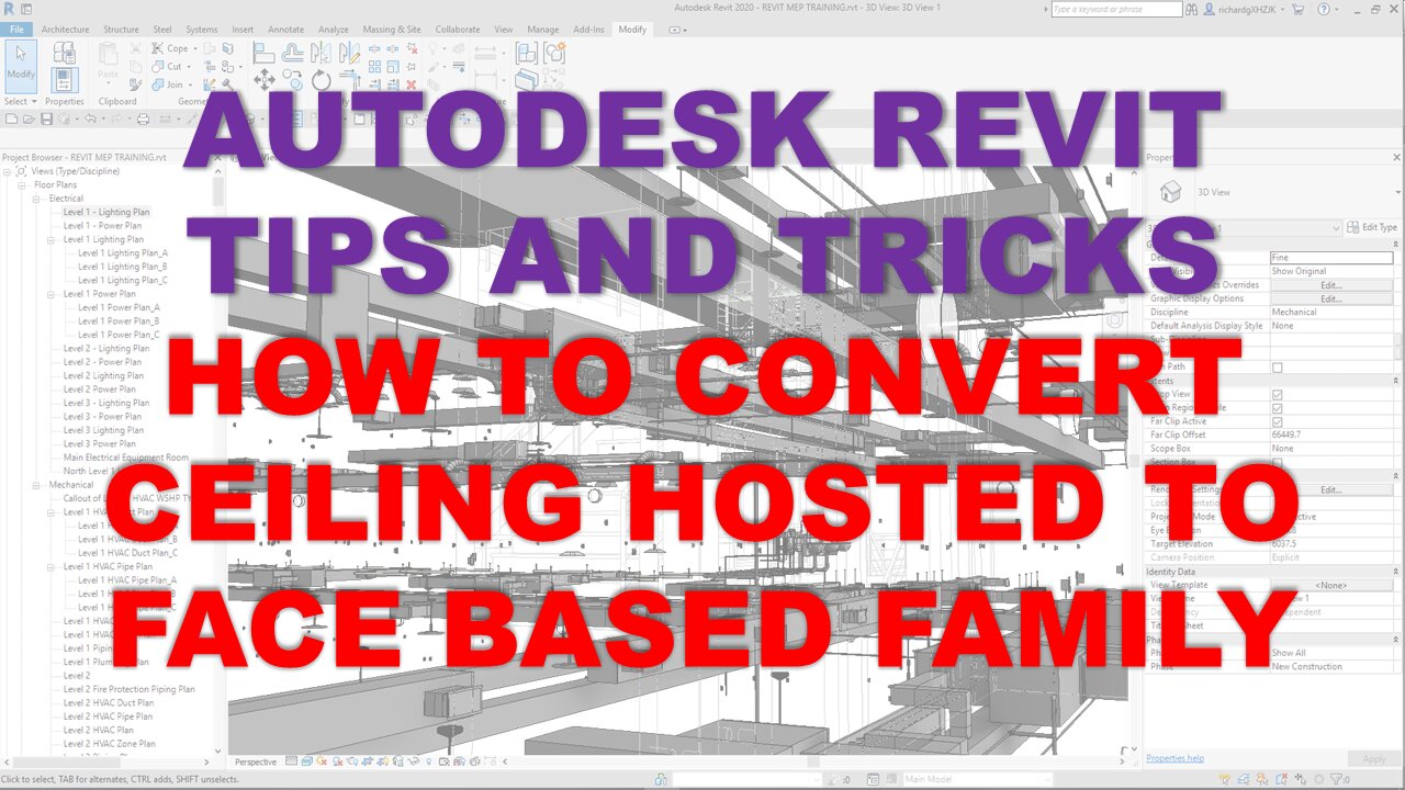 AUTODESK REVIT TIPS AND TRICKS: HOW TO CONVERT CEILING HOSTED FAMILY TO FACE BASE