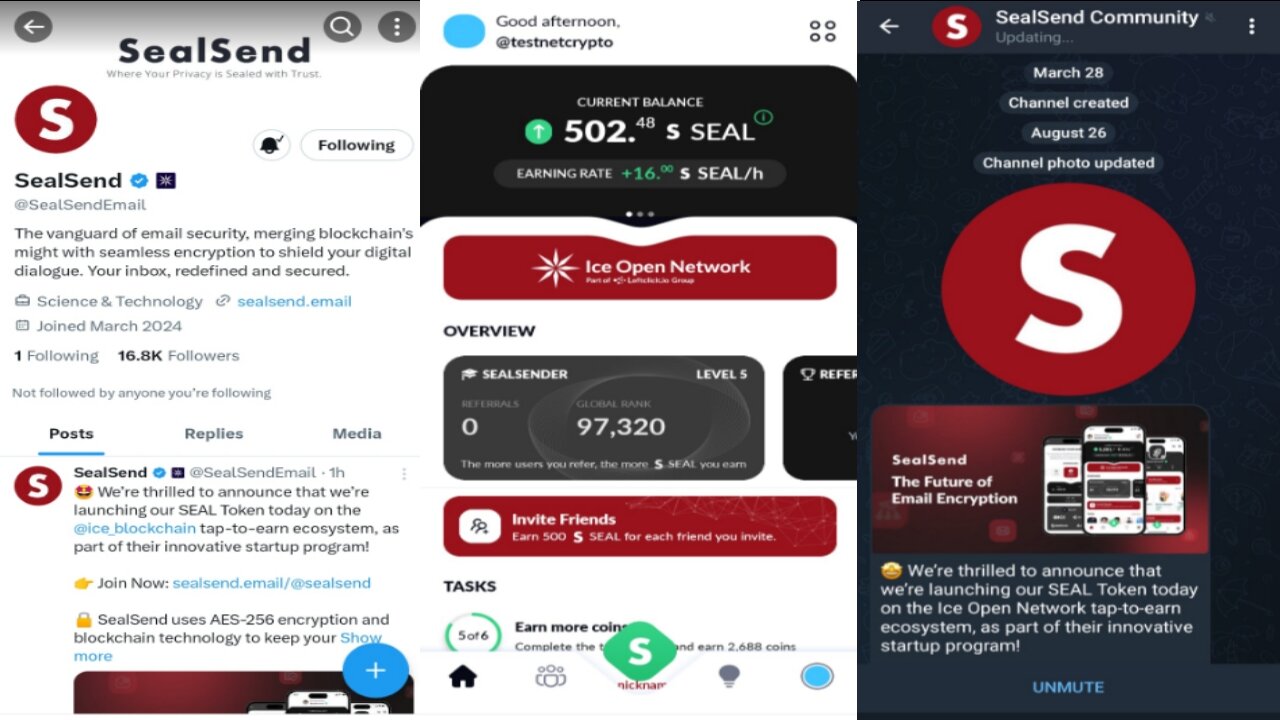 SealSend | Start Earning $SEAL Tokens Once Every 24HRS | Ice Open Network 4th Running Project