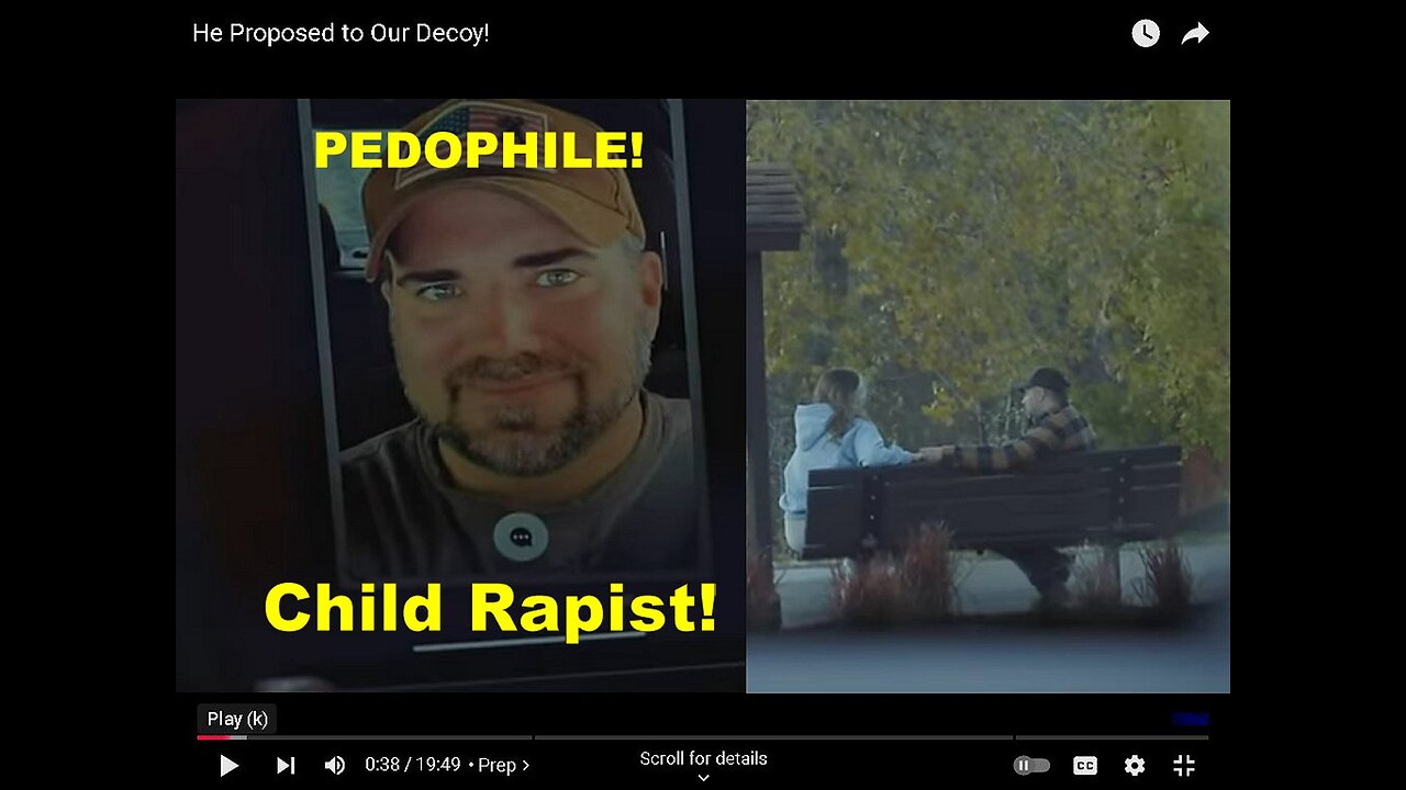 Skeeter Jean: Pedophile Child Rapist Psycopath Proposed to Our Decoy!