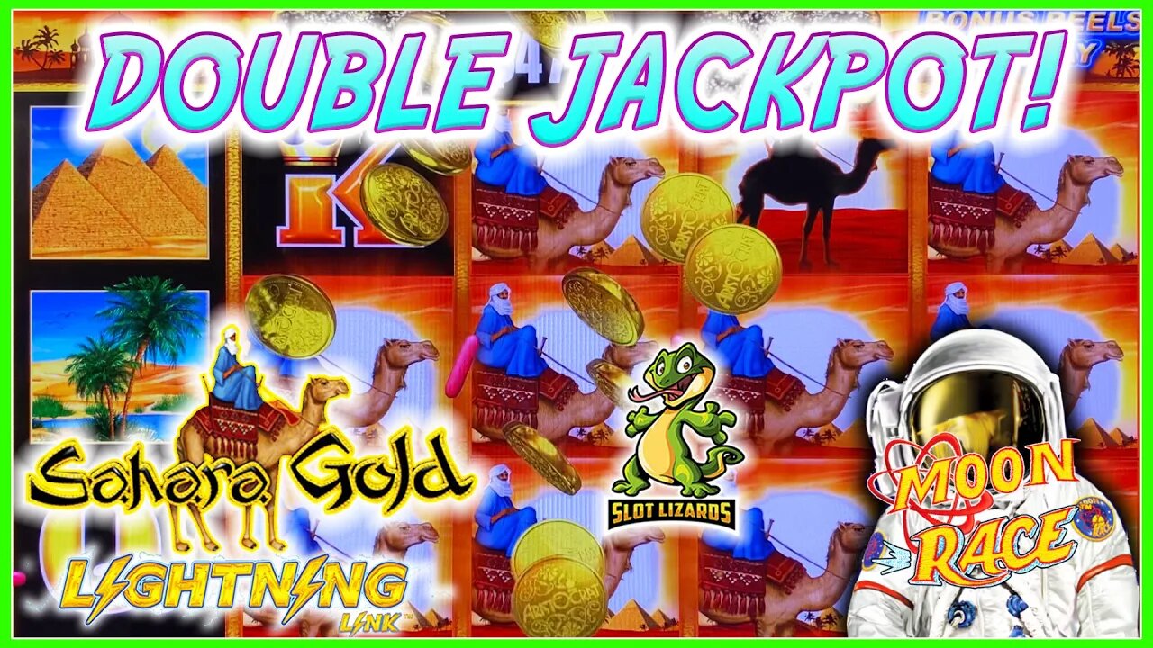 OUR BEST SESSION MASSIVE WIN DOUBLE JACKPOT!?! On Lightning Link Sahara Gold VS Moon Race Slot