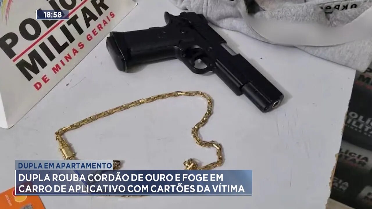 Dupla em Apartamento: Dupla Rouba Cordão de Ouro e Foge em Carro de Aplicativo com Cartões da Vítima