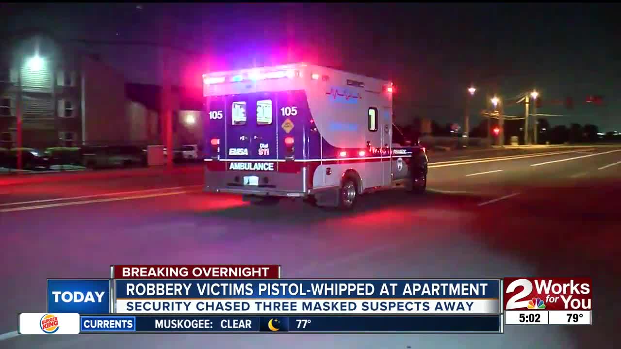 Robbery victims pistol-whipped, suspects on the run