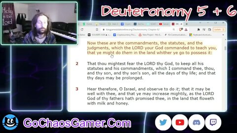 Deuteronomy 5 and 6 King James Version (KJV Bible 3/18/2022)