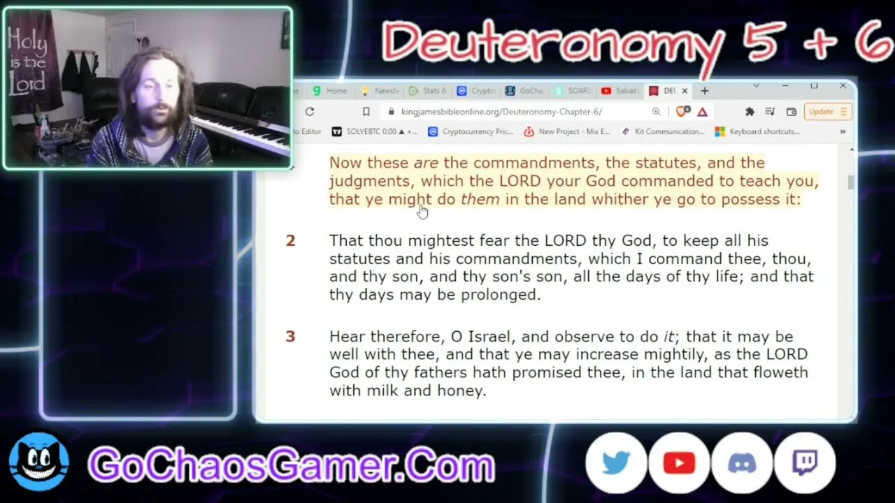 Deuteronomy 5 and 6 King James Version (KJV Bible 3/18/2022)