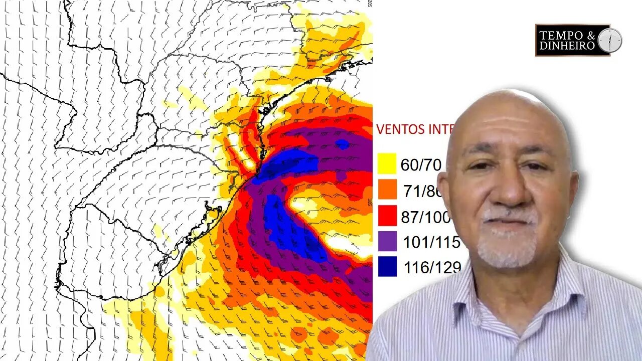 Região Sul e Sudeste enfrenta ventos intensos, enquanto Rio Grande do Sul registra chuva fraca