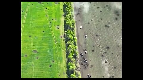 Russian force hit a column of Ukrainian tanks