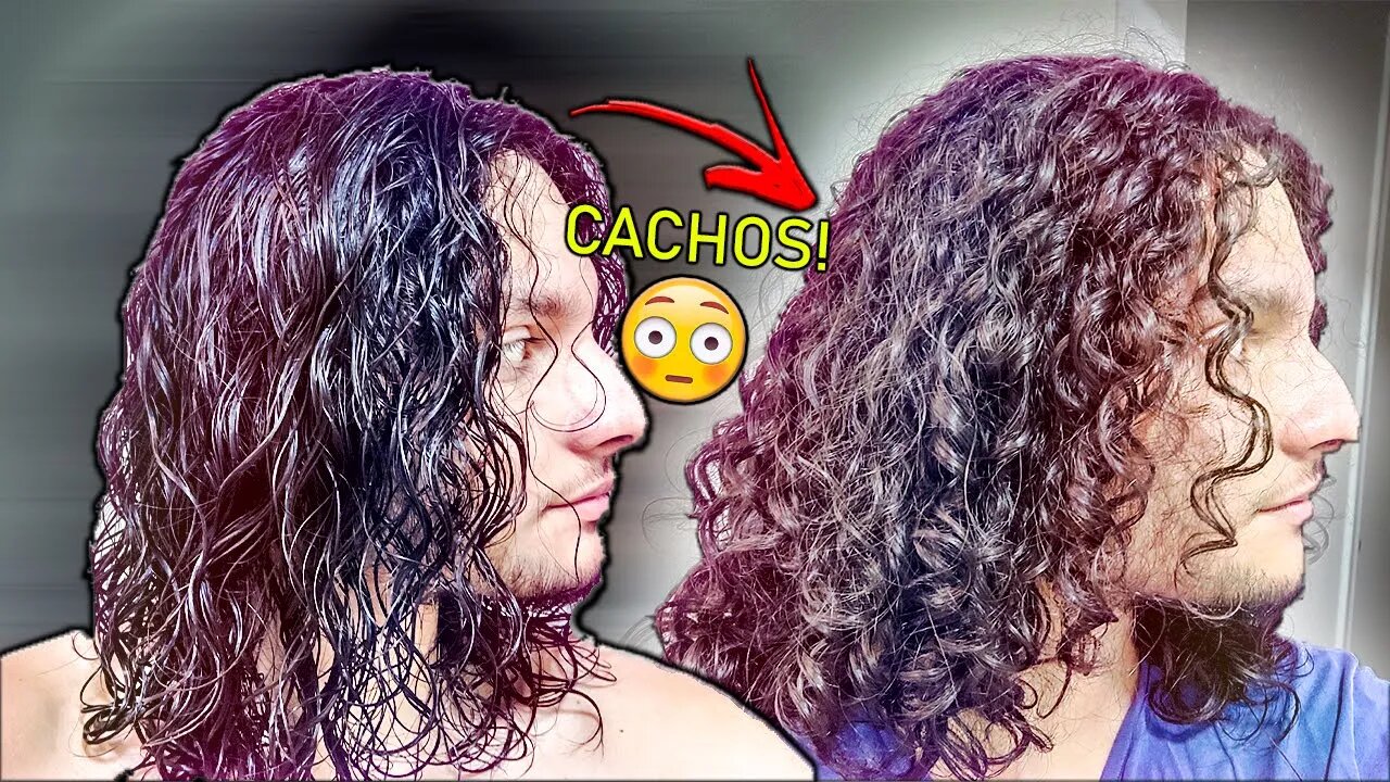 COMO CACHEAR CABELO ONDULADO MASCULINO😱| como fazer cachos em cabelo ondulado✅️