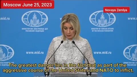 Zakharova: US & NATO aggressive stand toward Russia may lead to war of nuclear powers.