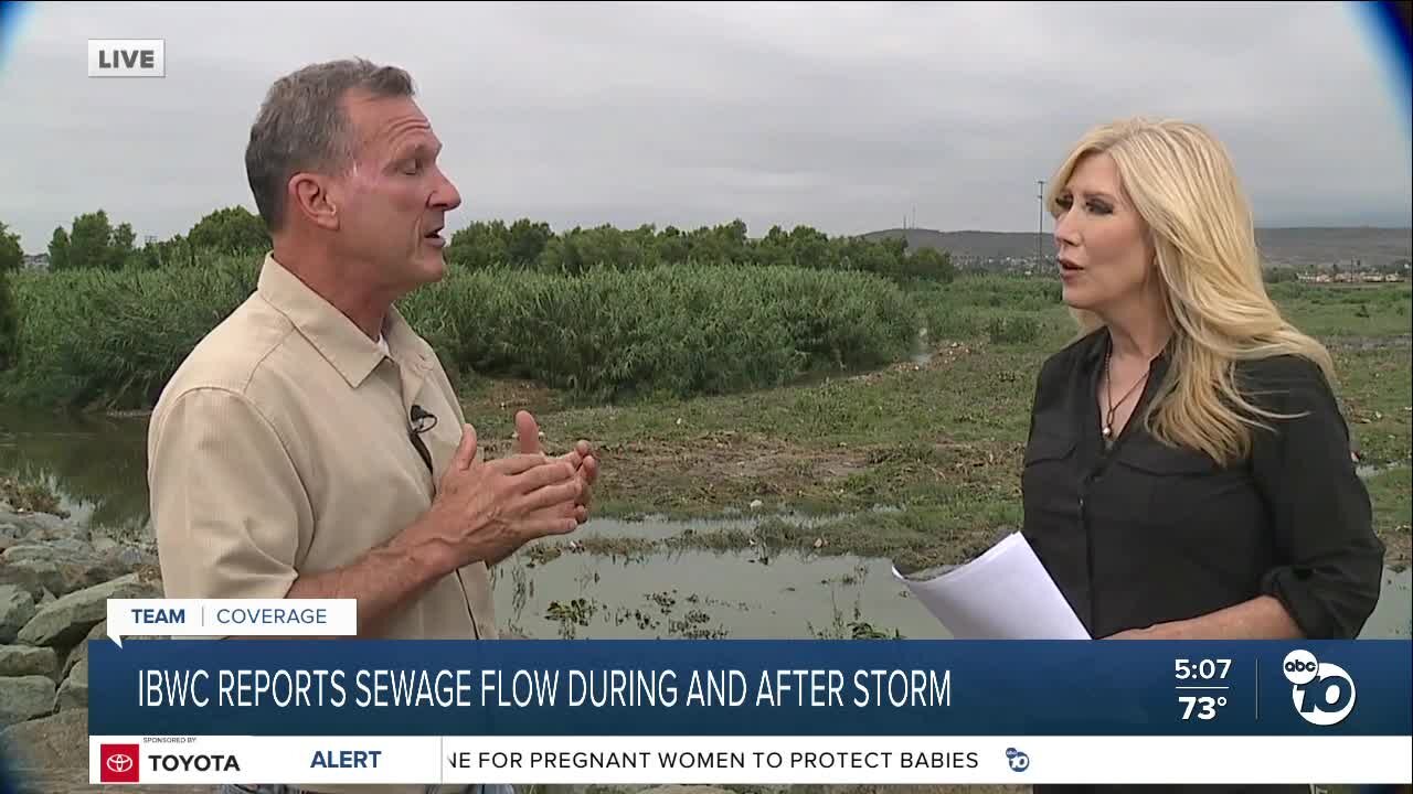 Sewage contamination flow after storm