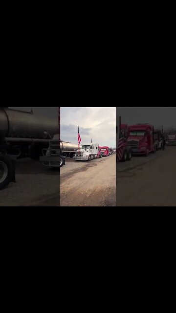 March 6, 2022 Peoples Convoy lining up