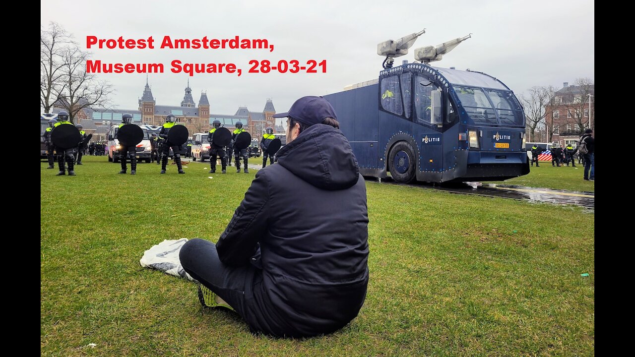 Compilation Anti-lockdown Protest Amsterdam Museum Square 28-03-21