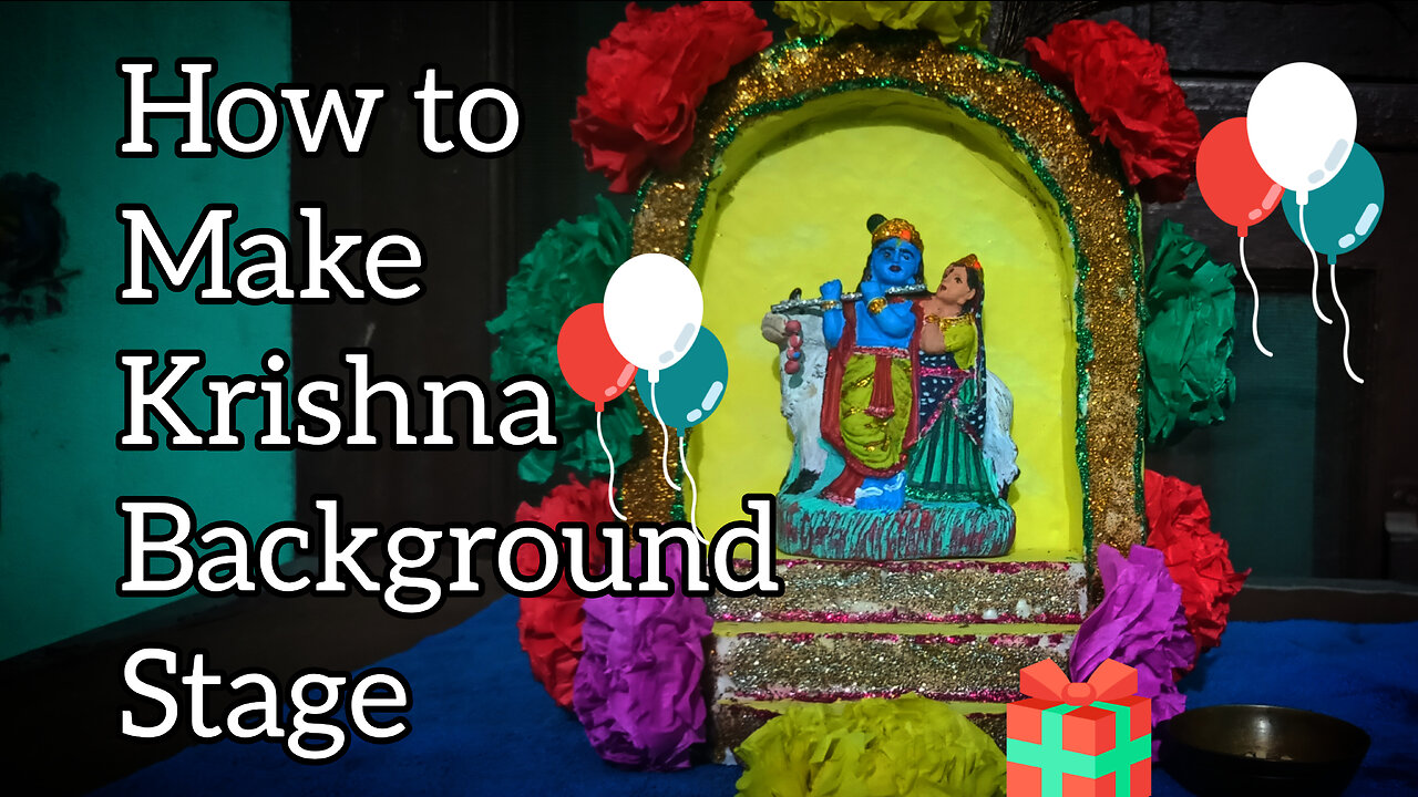 How to make krishna radha background mini stage