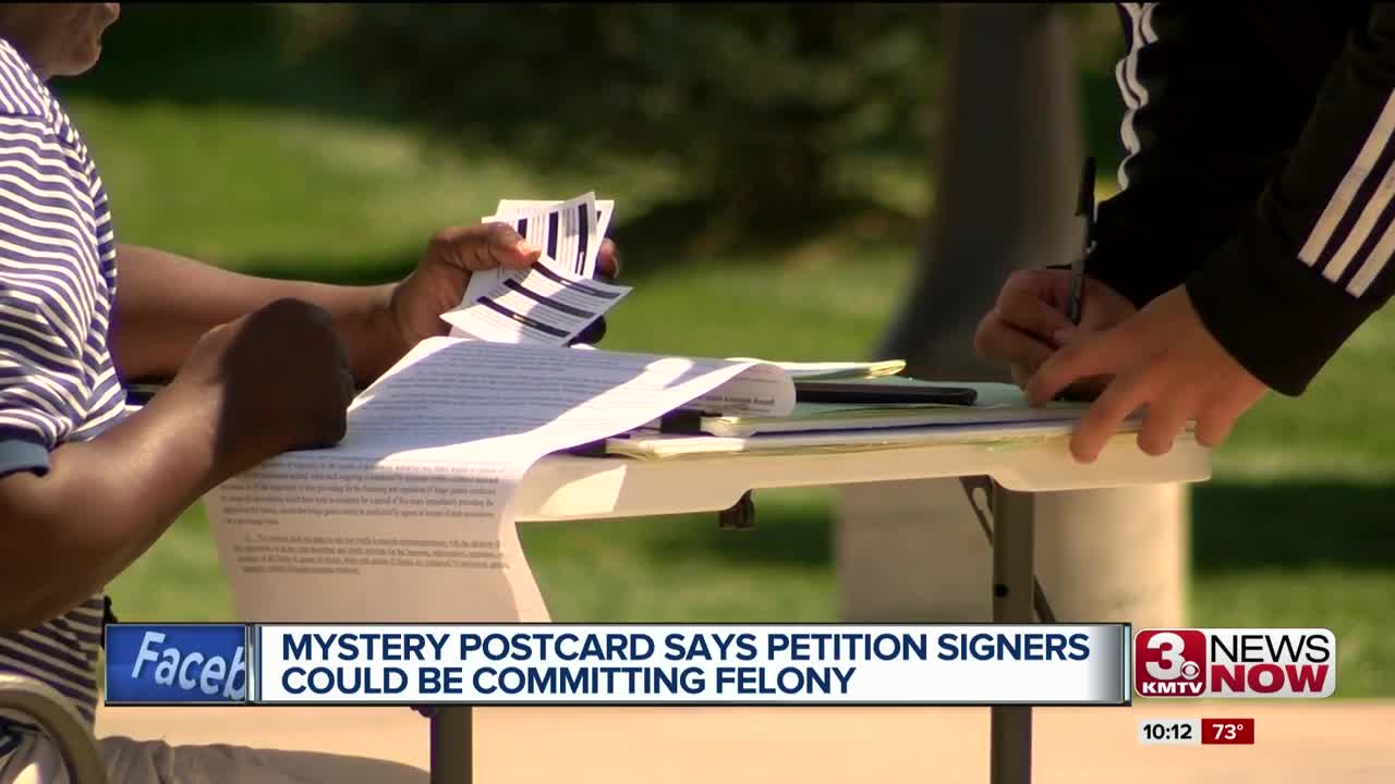 Postcard says petition signers could be committing felony, secretary of state says it's false