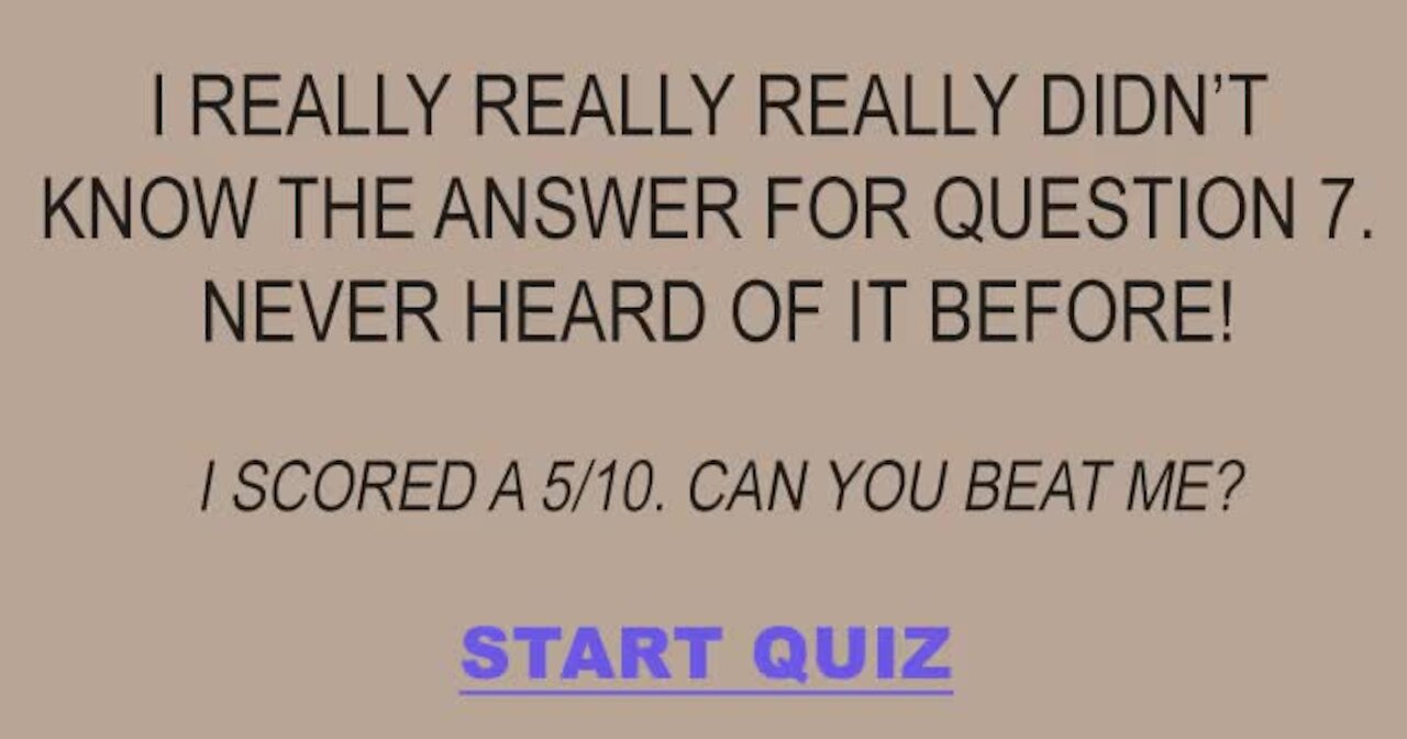 Mixed Knowledge Quiz