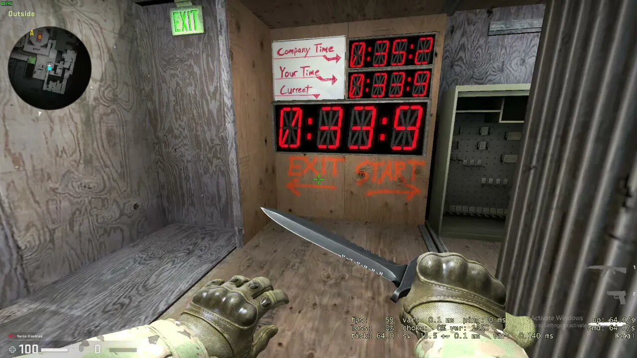 Counter Strike Global Offensive Gun Range AK 47 33.9 SEC