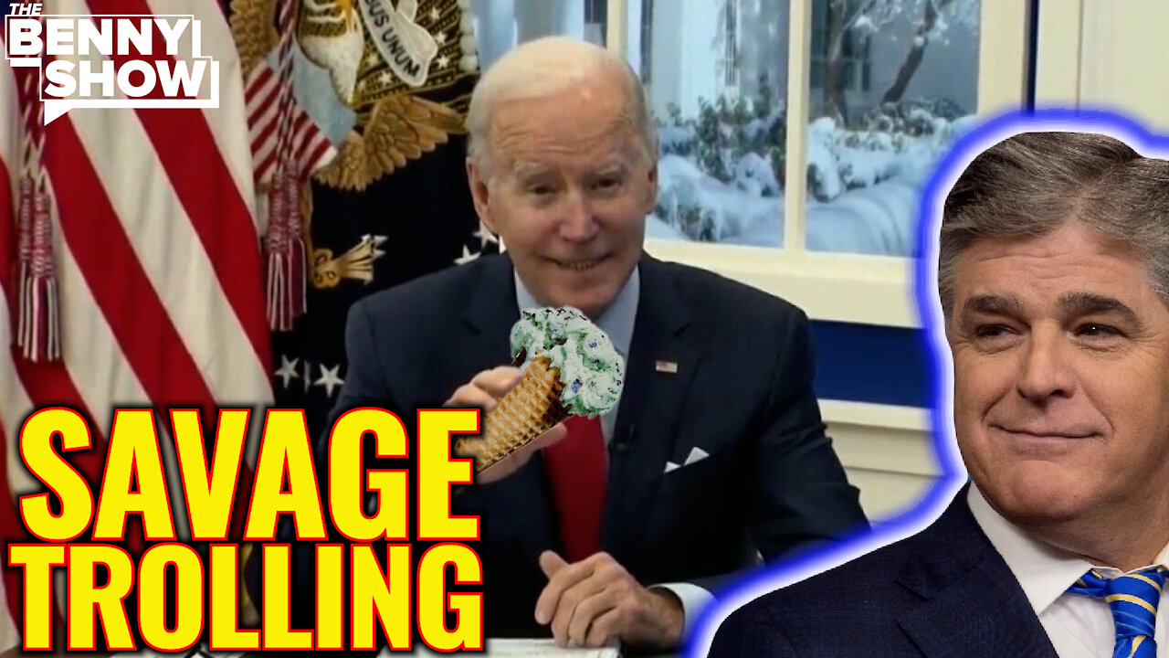 Hannity TROLLED BIDEN'S Fake White House Set in the Best Possible Way— LOL!