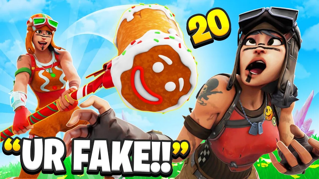 I Trolled A Renegade Raider With Gingerbread Raider Skin! (Fortnite)