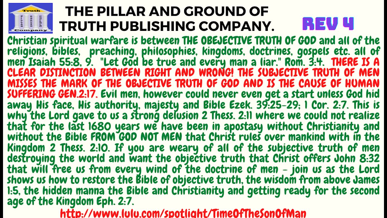 REV. 4. THERE HAS ONLY EVER BEEN ONE PREACHER WHO KNOWS WHAT HE IS TALKING ABOUT!