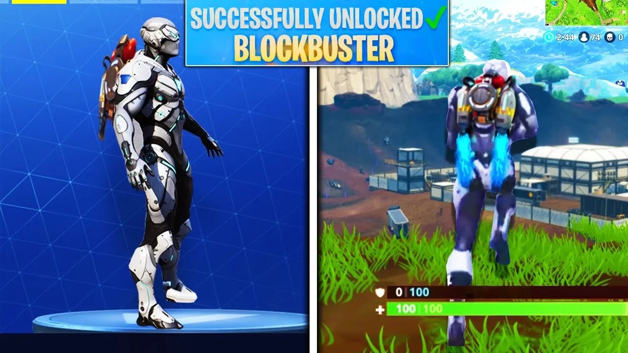 NEW "Blockbuster" SKIN UNLOCKED! Blockbuster Skin GAMEPLAY! Fortnite Blockbuster Challenges Season 4