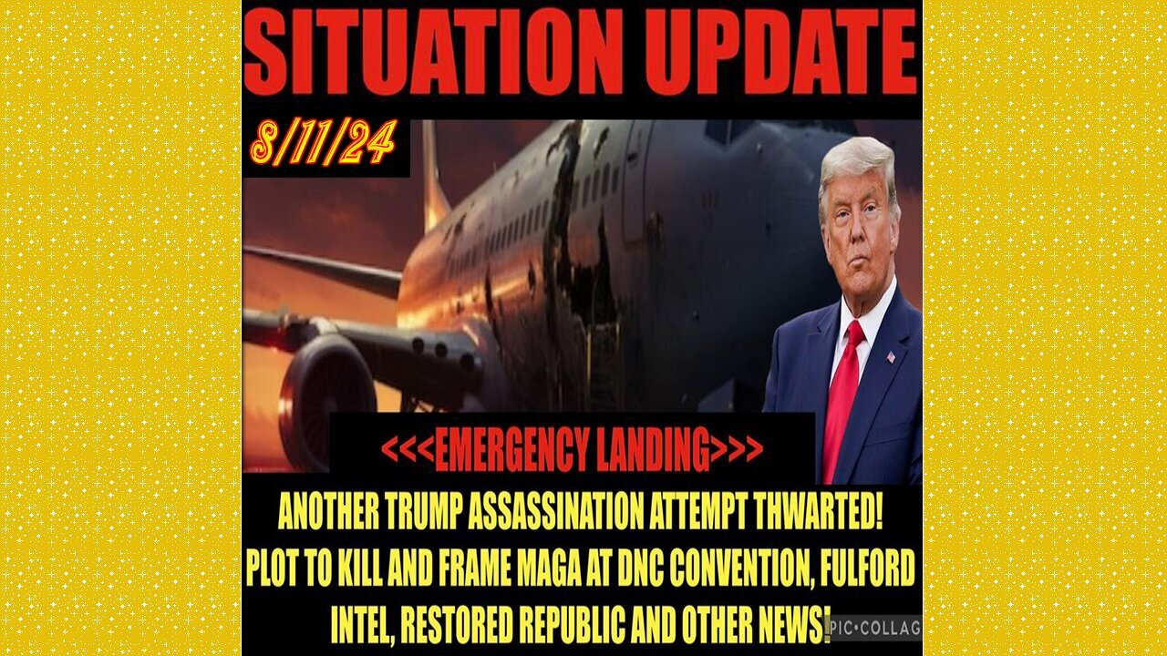 SITUATION UPDATE 8/11/24 - Trump Plane Emergency Landing, Fulford, Vt Intel, No way out