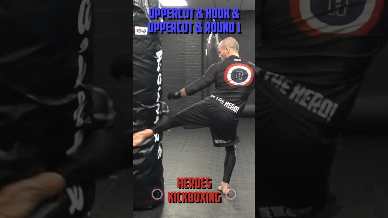 Heroes Training Center | Kickboxing "How To Double Up" Uppercut & Hook & Uppercut & Round 1 #Shorts