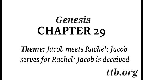 Genesis Chapter 29 (Bible Study)