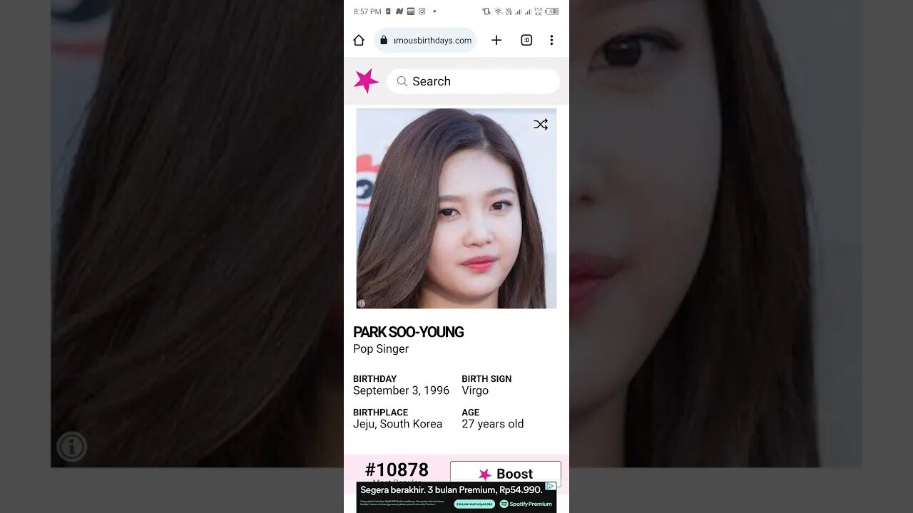 HAPPY 27 BIRTHDAY PARK SOO-YOUNG Pop Singer