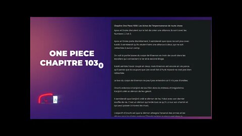 Les spoilers One piece chapitre 1030