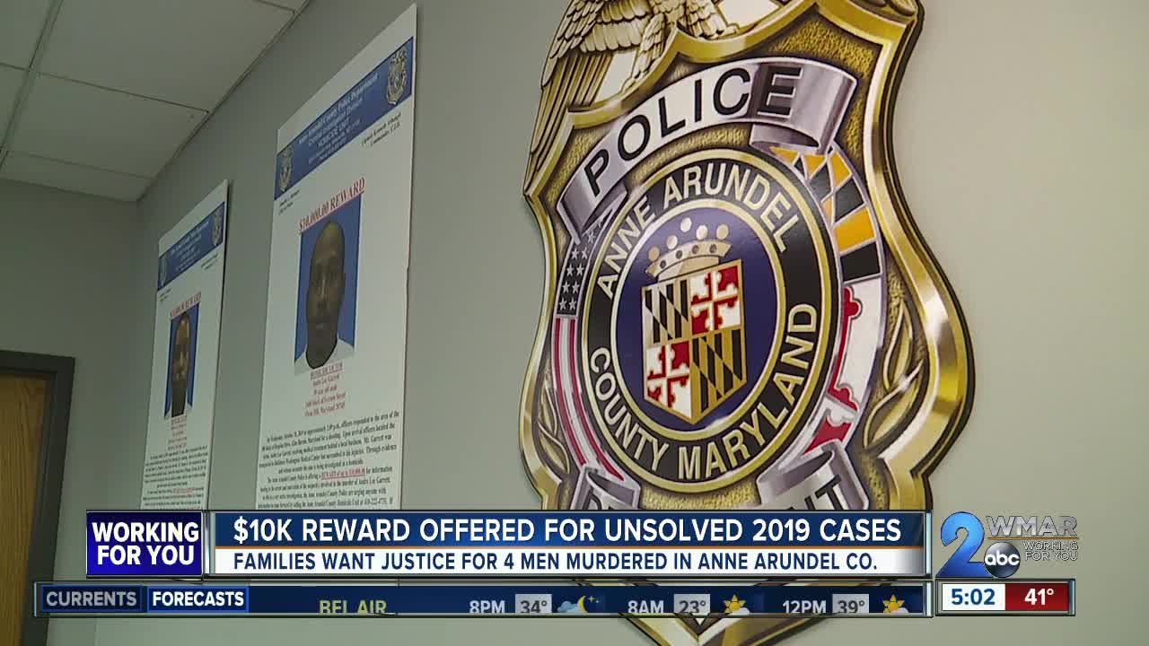 Anne Arundel County Police offering $10k reward for 4 unsolved 2019 murders