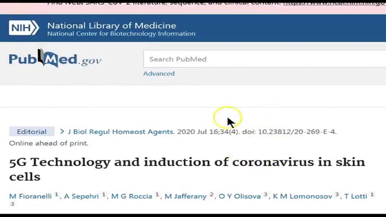 5G Technology and Induction of Coronavirus in Skin Cells ~ National Library of Medicine