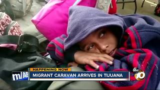 Migrant caravan arrives in Tijuana