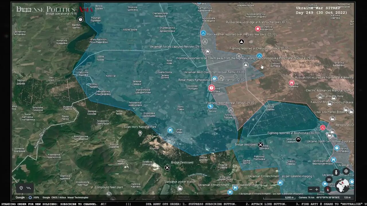 [ Kreminna Front ] Ukrainian forces inching closer to the Chervonopopivka