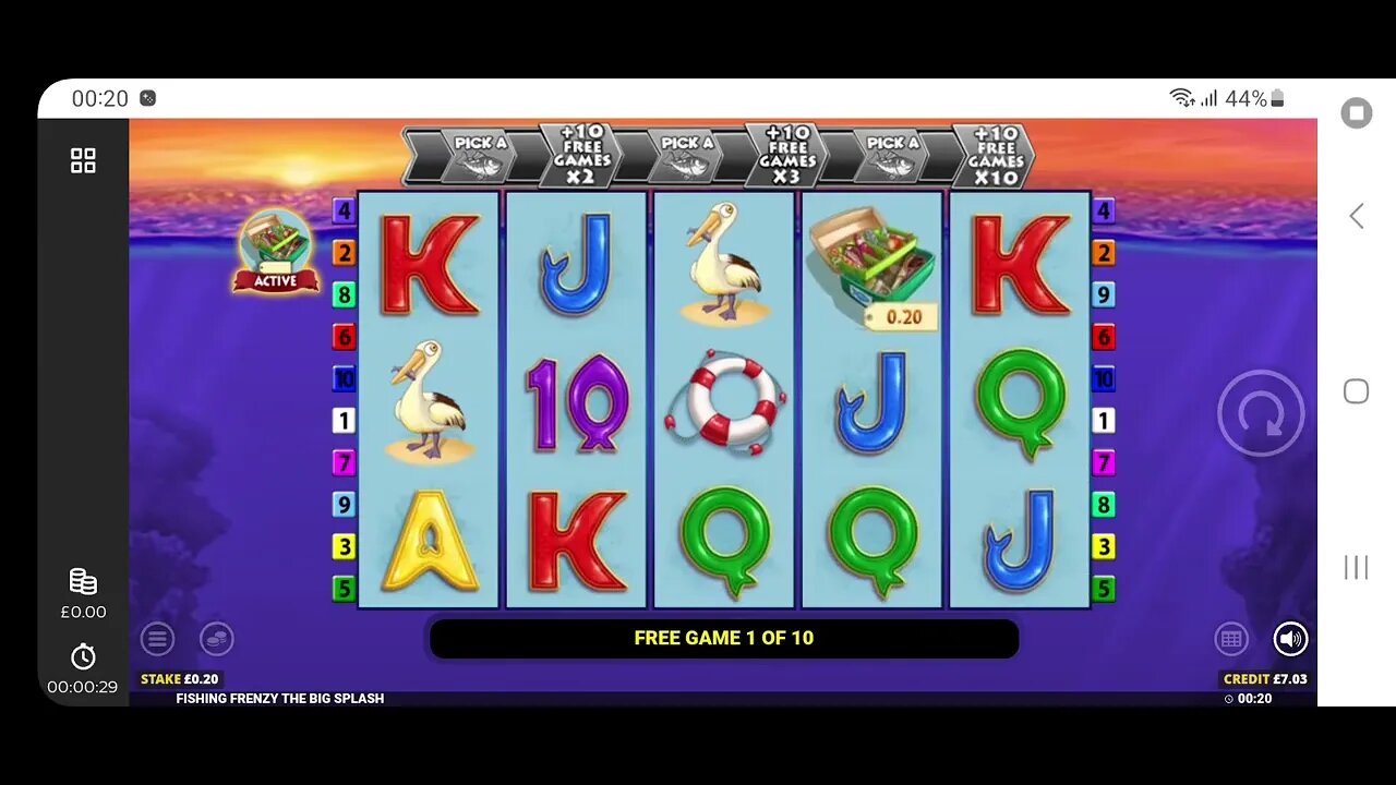 A 20p Fishin frenzy Big Splash Bonus . Watch if you dare ....