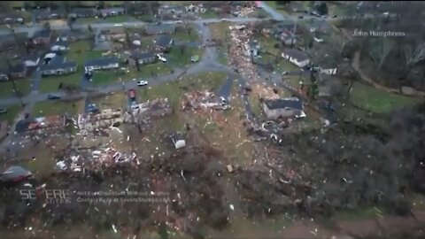 Follow the tornado's path into Bowling Green, Kentucky 12/10/21